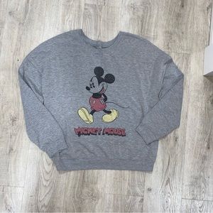 Disney Gray Mickey Mouse Sweat Shirt Size Large